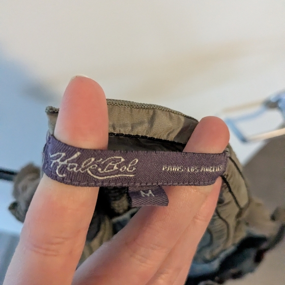 Hale Bob Blue And Brown Silk and Velvet Dress - Picture 5 of 5